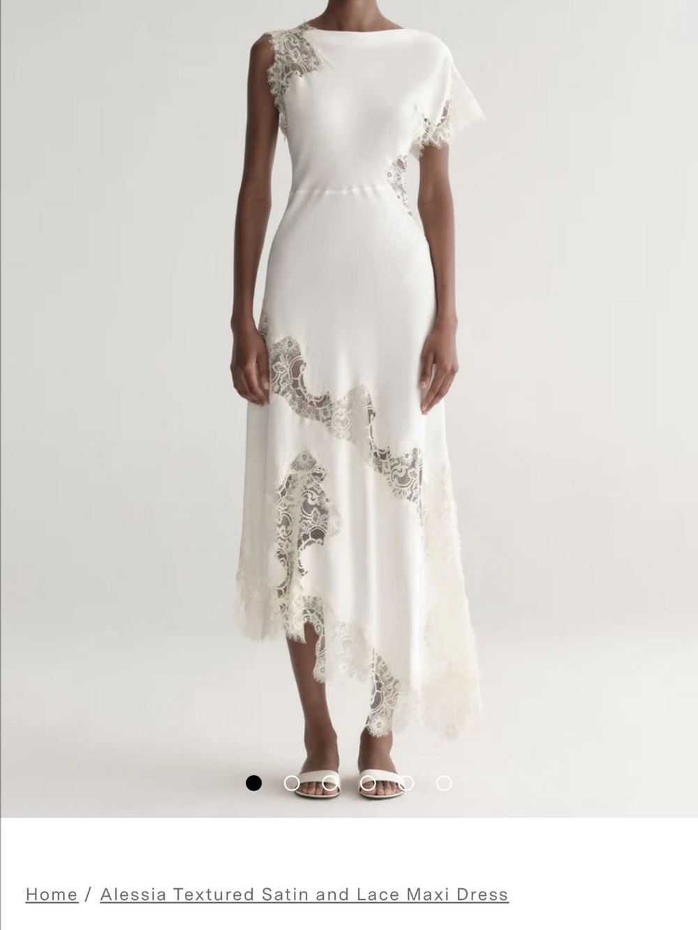 ALC Ivory Satin and Lace Maxi Dress - Picture 1 of 3